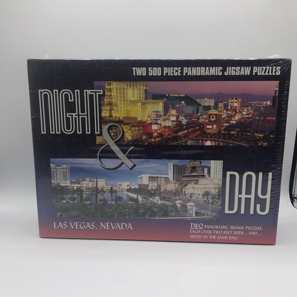 Other - Las Vegas Nevada Two 500 Piece Night & Day Panoramic Jigsaw Puzzles